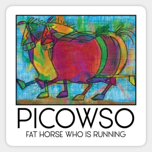 Fat Horse Who is Running Sticker